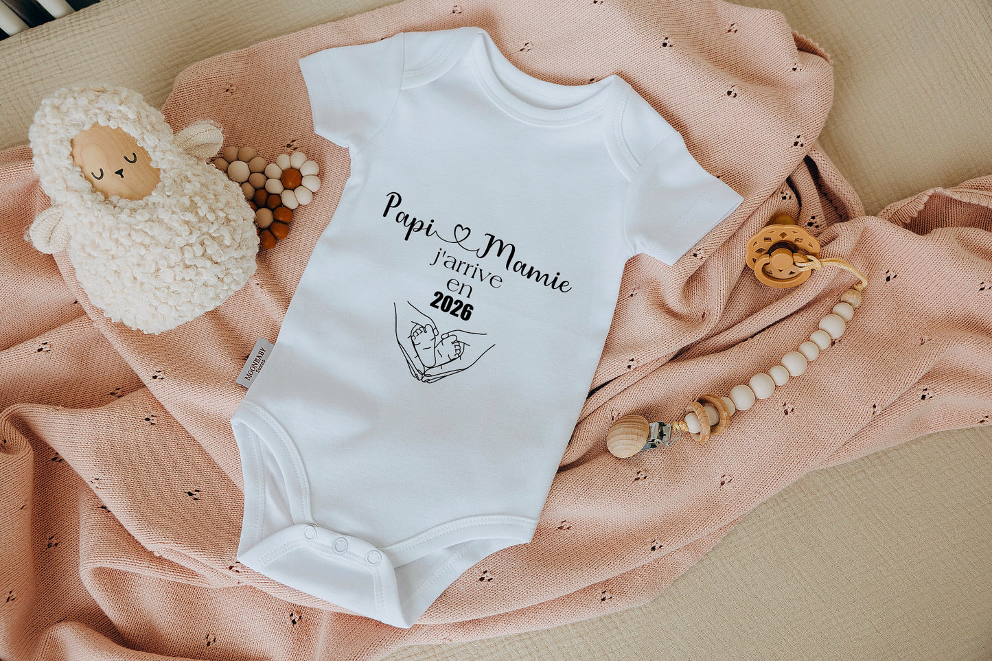 " Papi Mamie J'arrive en 2026 " body annonce grossesse