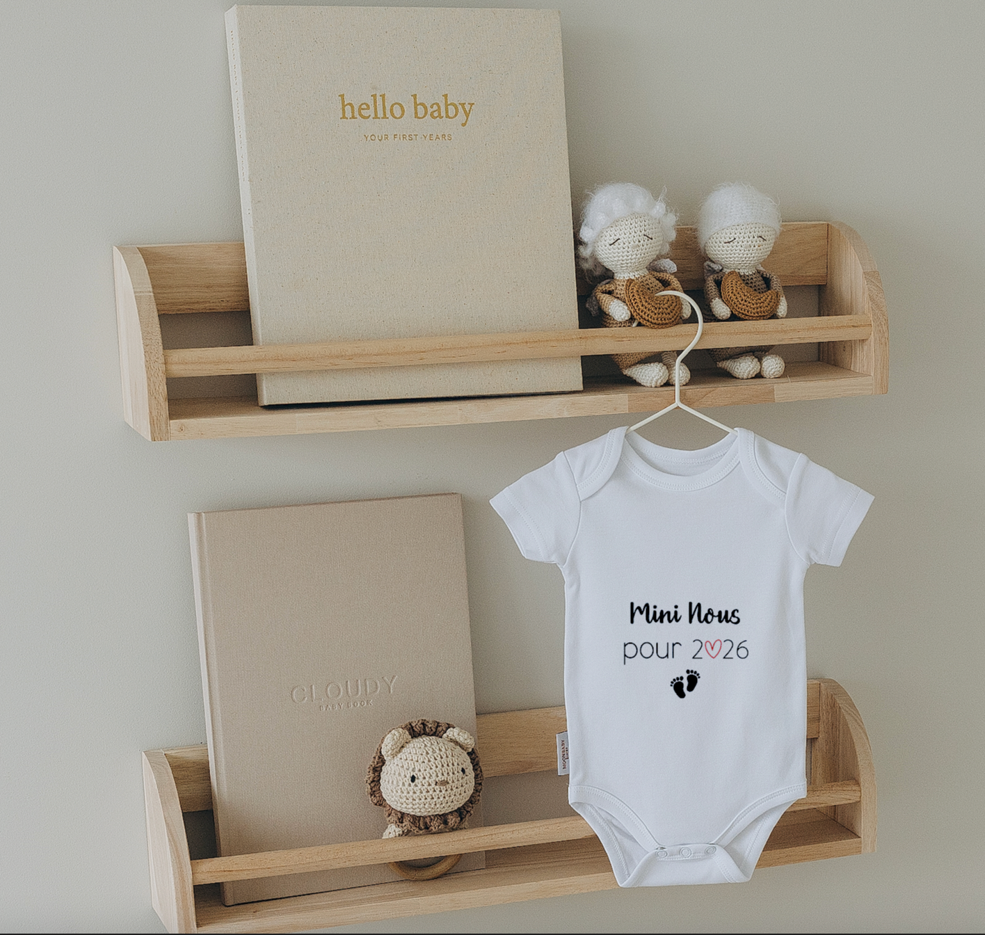 " Mini nous Pour 2026 (petits pieds) " Body annonce grossesse