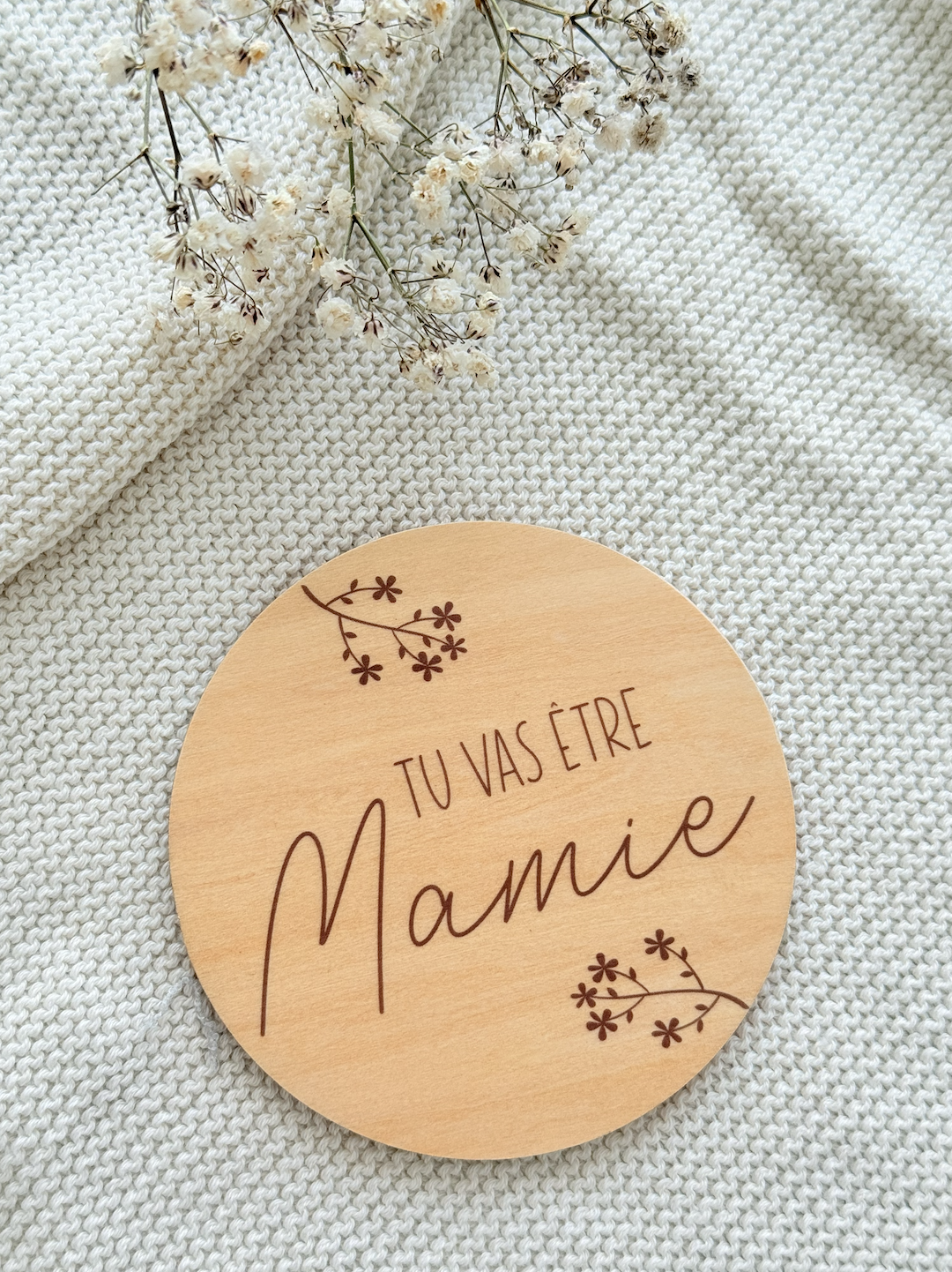 Cartes en bois annonce grossesse
