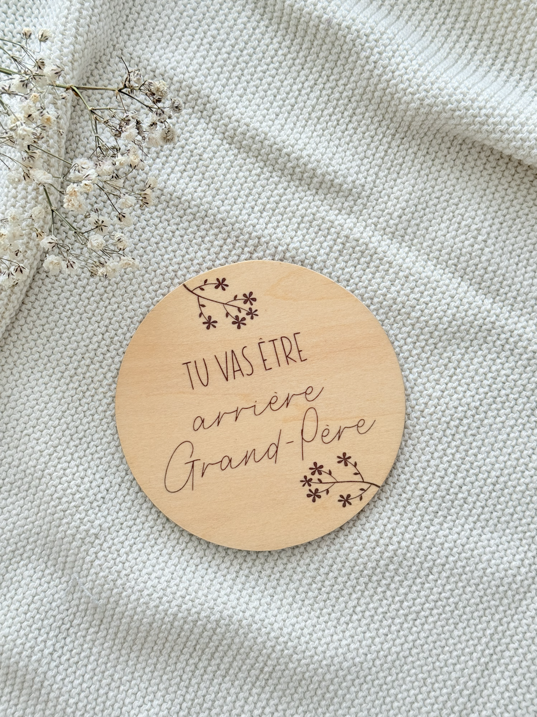 Cartes en bois annonce grossesse
