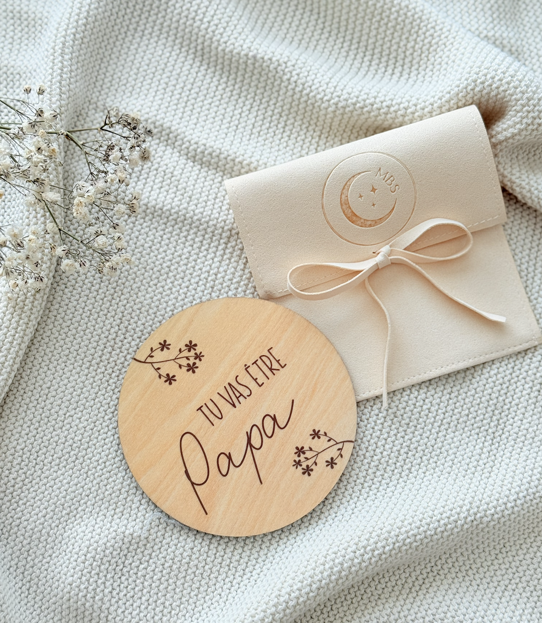 Cartes en bois annonce grossesse