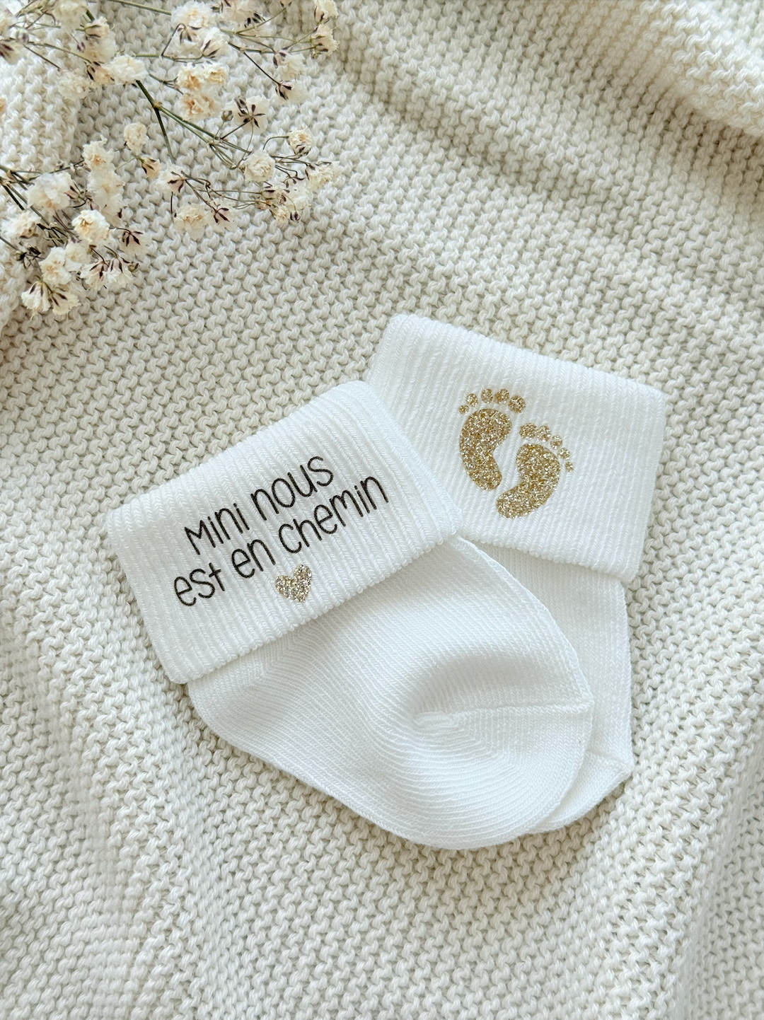 Paire de Chaussettes Mini Nous est en Chemin avec sa Boite