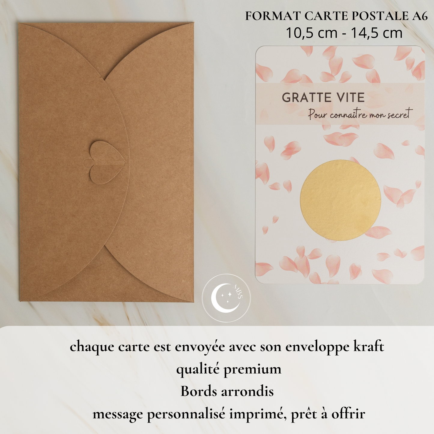 Carte à gratter message personnalisé