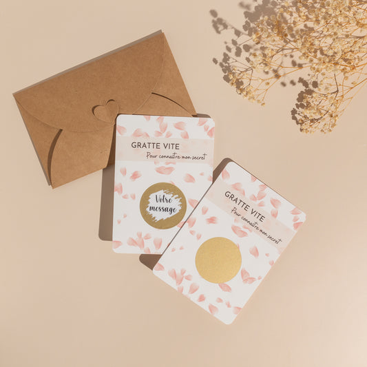 Carte à gratter message personnalisé