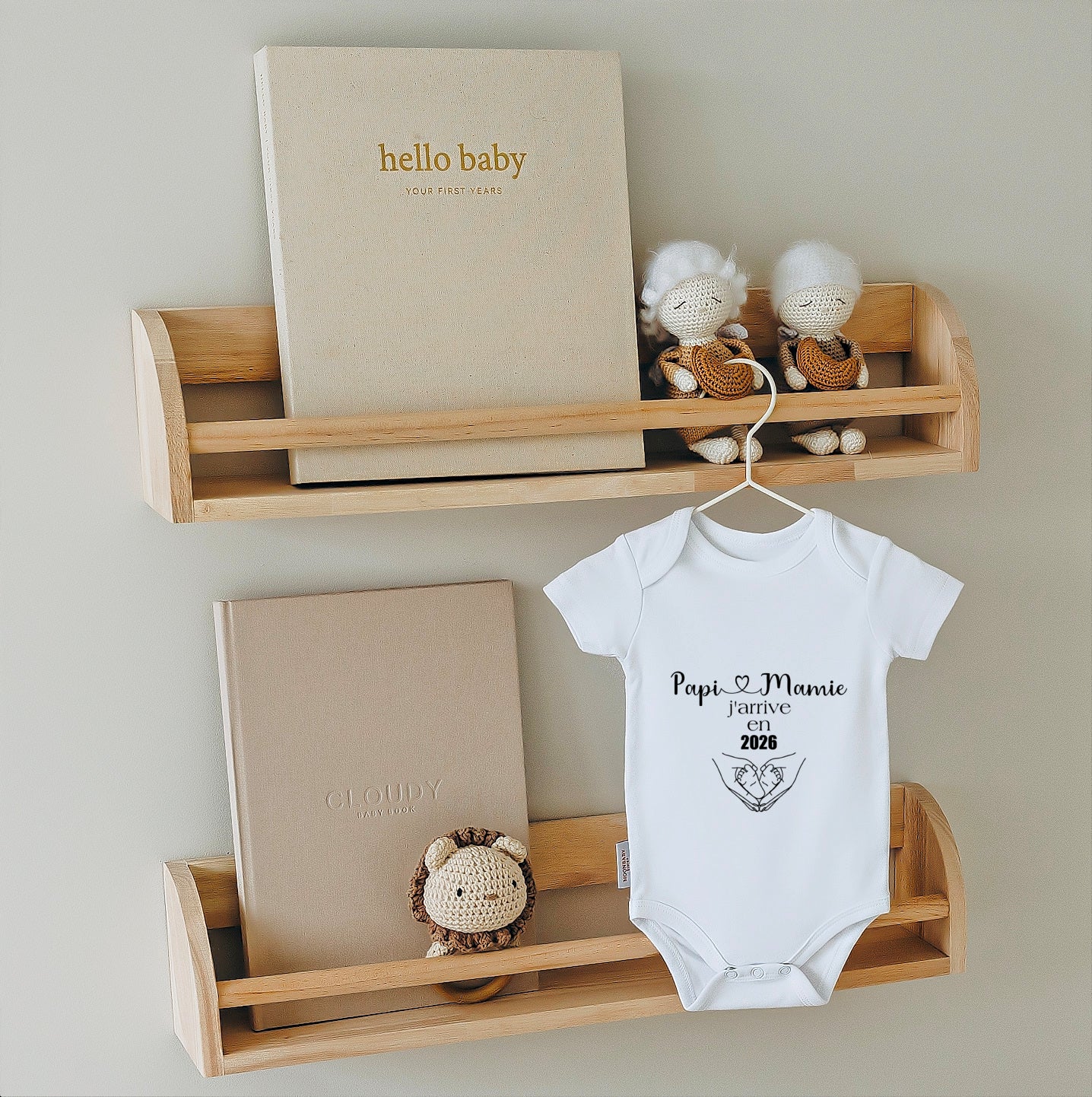 " Papi Mamie J'arrive en 2026 " body annonce grossesse