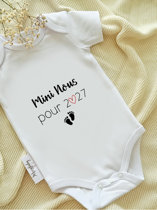 " Mini nous Pour 2027 (petits pieds) "  Body annonce grossesse